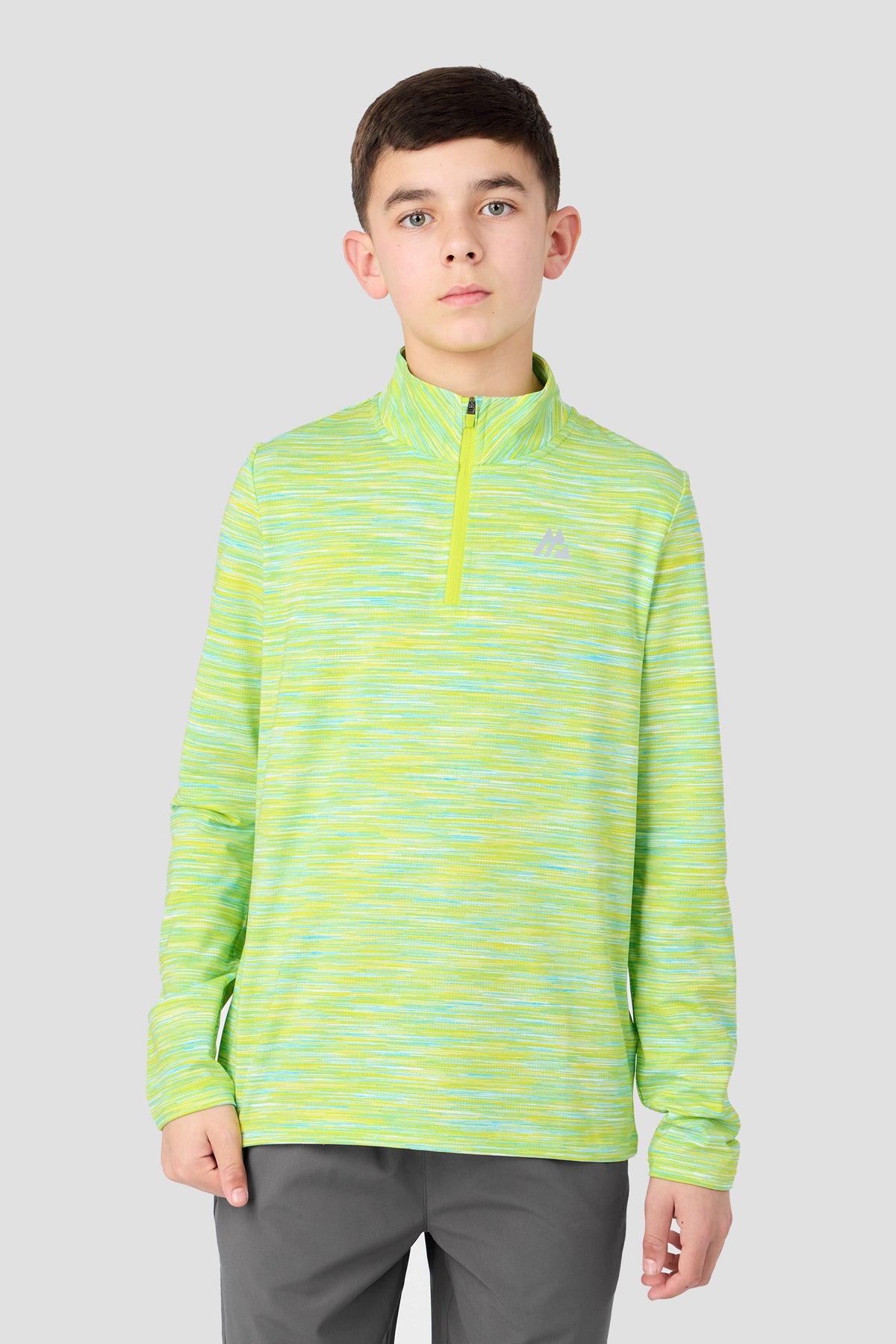 Montirex Junior Trail 1/4 Zip - Sunflower Electric Lime White Neon Sky
