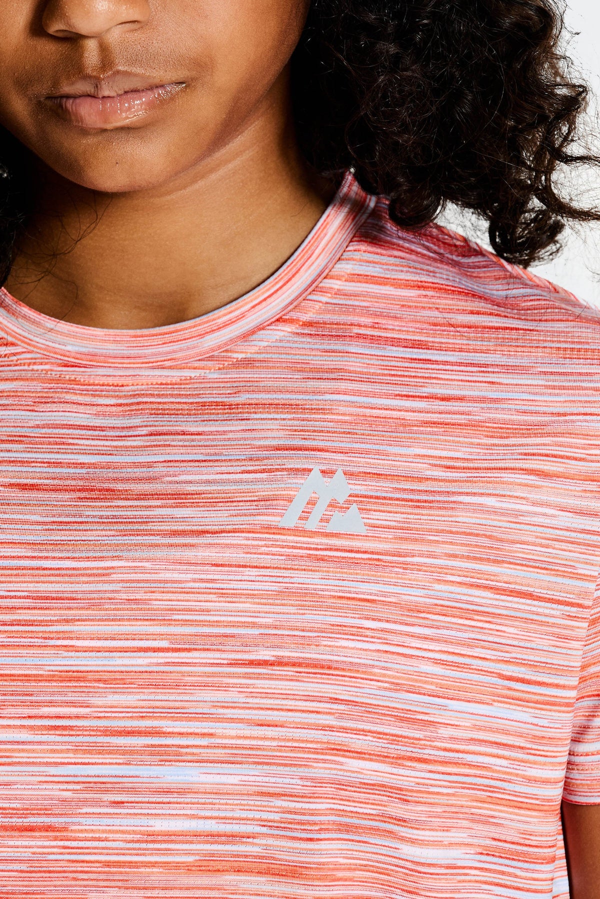 Montirex Girls' Trail Box T-Shirt - Peach Punch Misty Blue Sunset White