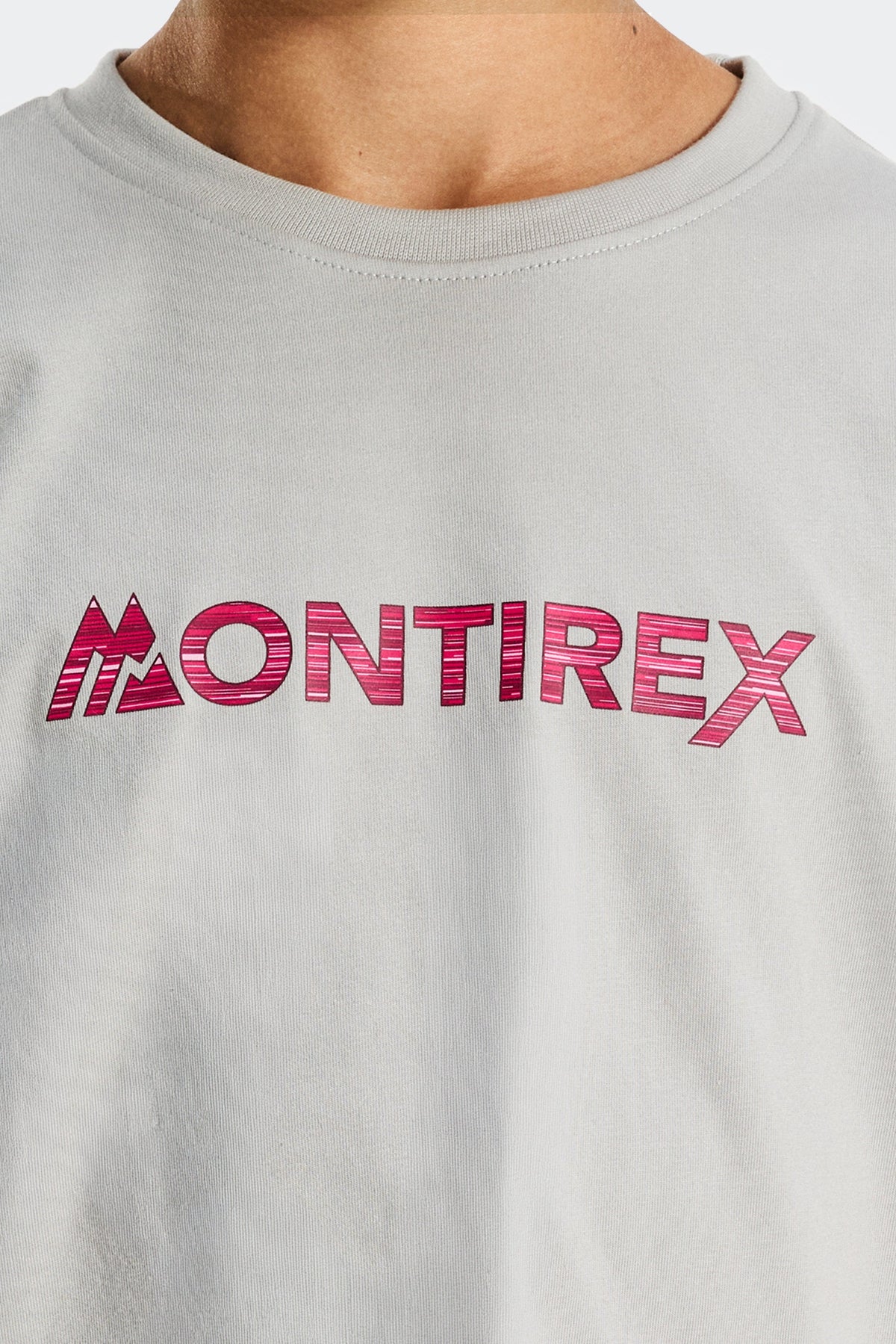Montirex Junior Trail Linear Logo T-Shirt - Lt Smoke Grey