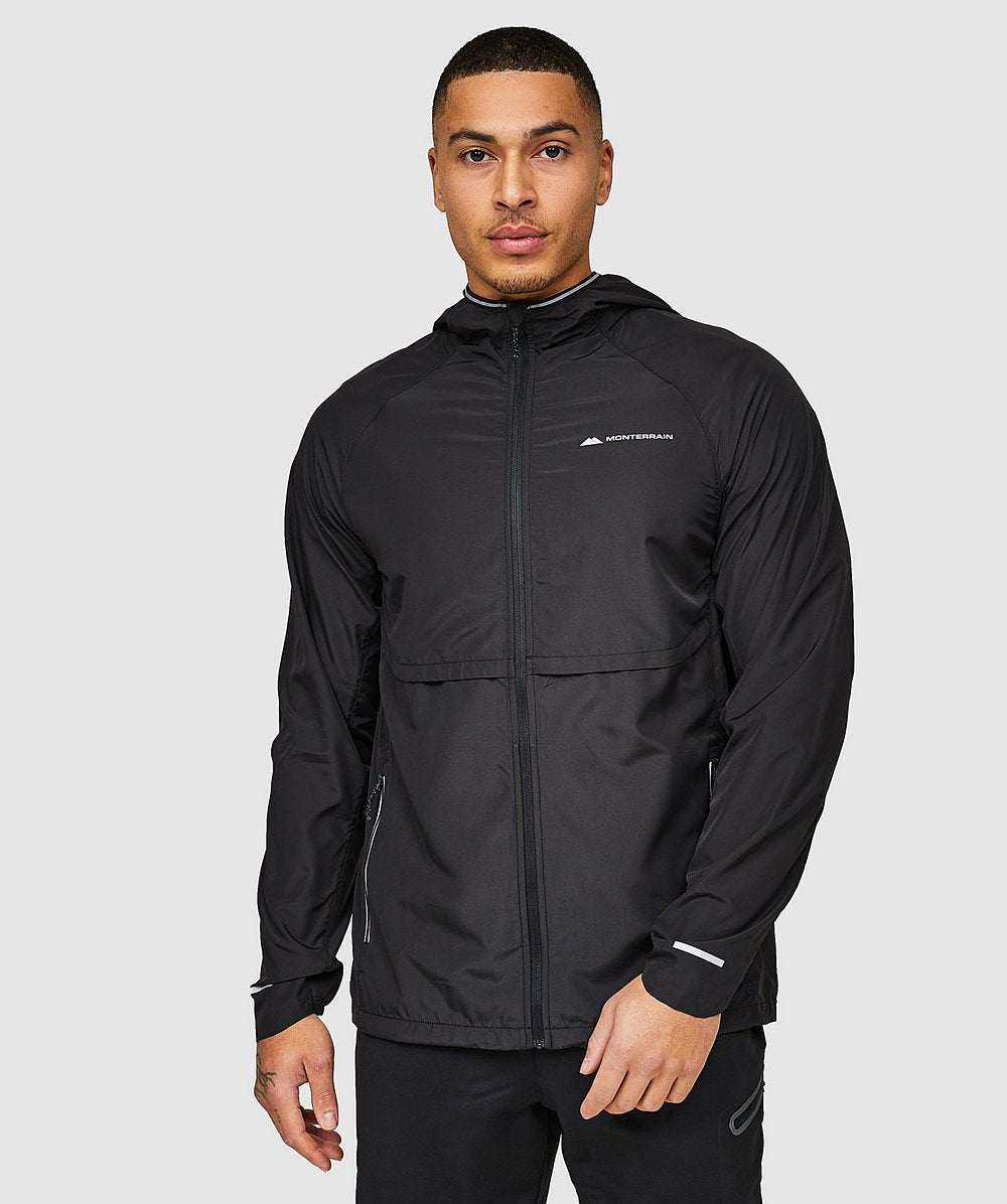 MONTERRAIN STRATEGY ZIP THRU RUNNING JACKET - BLACK