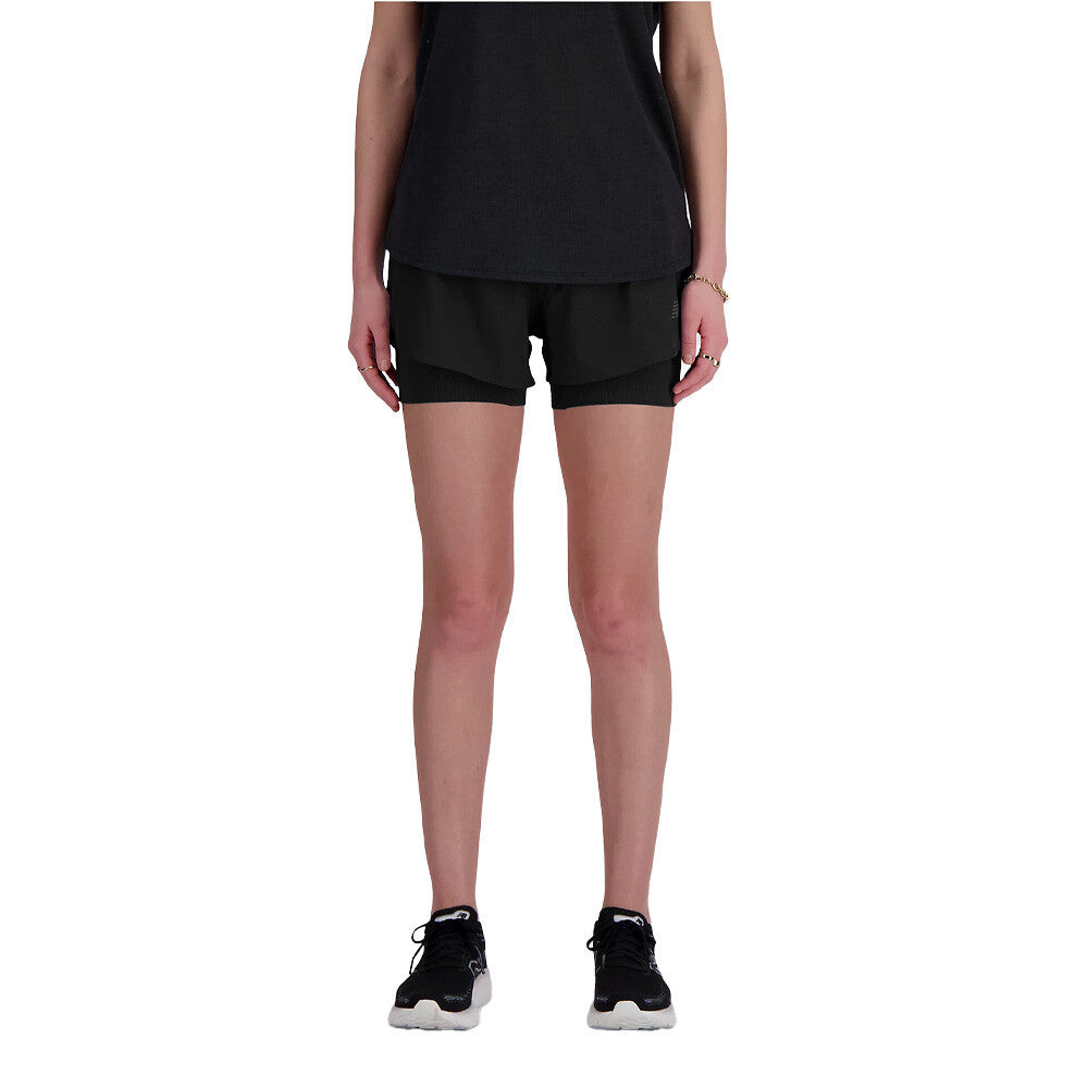 New Balance RC Seamless 2-in-1 3 Inch Women's Running Shorts - Black