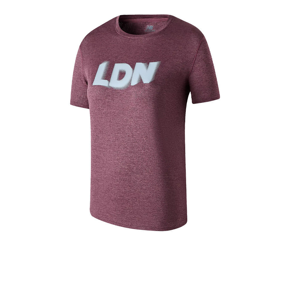 New Balance London Edition Athletics Women's Running T-Shirt - Faded Plum Heather