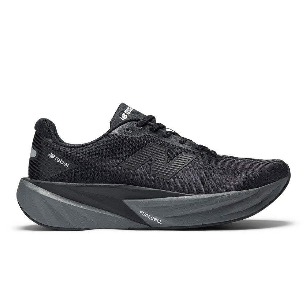 New Balance FuelCell Rebel v5 Men's Running Shoes - Black/Castlerock/Silver Metallic