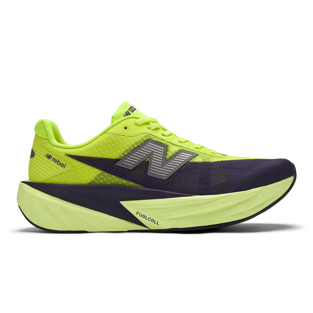 New Balance FuelCell Rebel v5 Men's Running Shoes - Alkaline Green/Boysenberryand Dark Silver Metallic