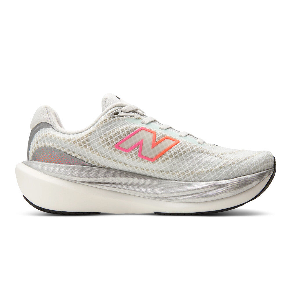 New Balance 1080v15 Breathe Women's Running Shoes - White/Pink Heat/Tangerine Heat