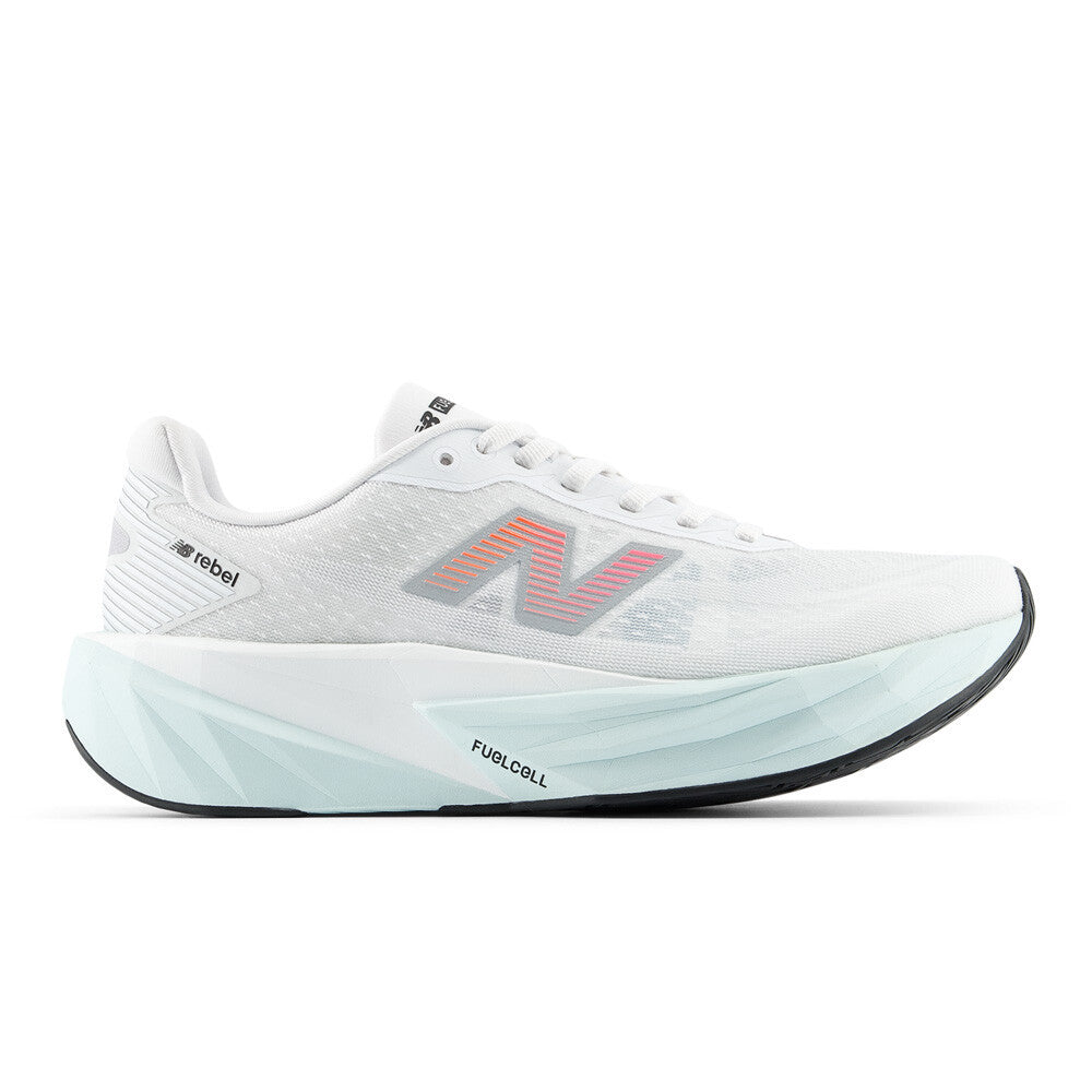 New Balance FuelCell Rebel v5 Women's Running Shoes - White/Pink Heat/Glint Blue