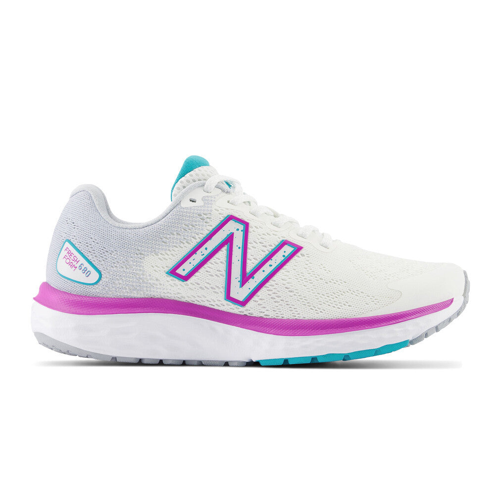 New Balance Fresh Foam 680v7 Women's Running Shoes - White/Quartz Grey/Virtual Blue