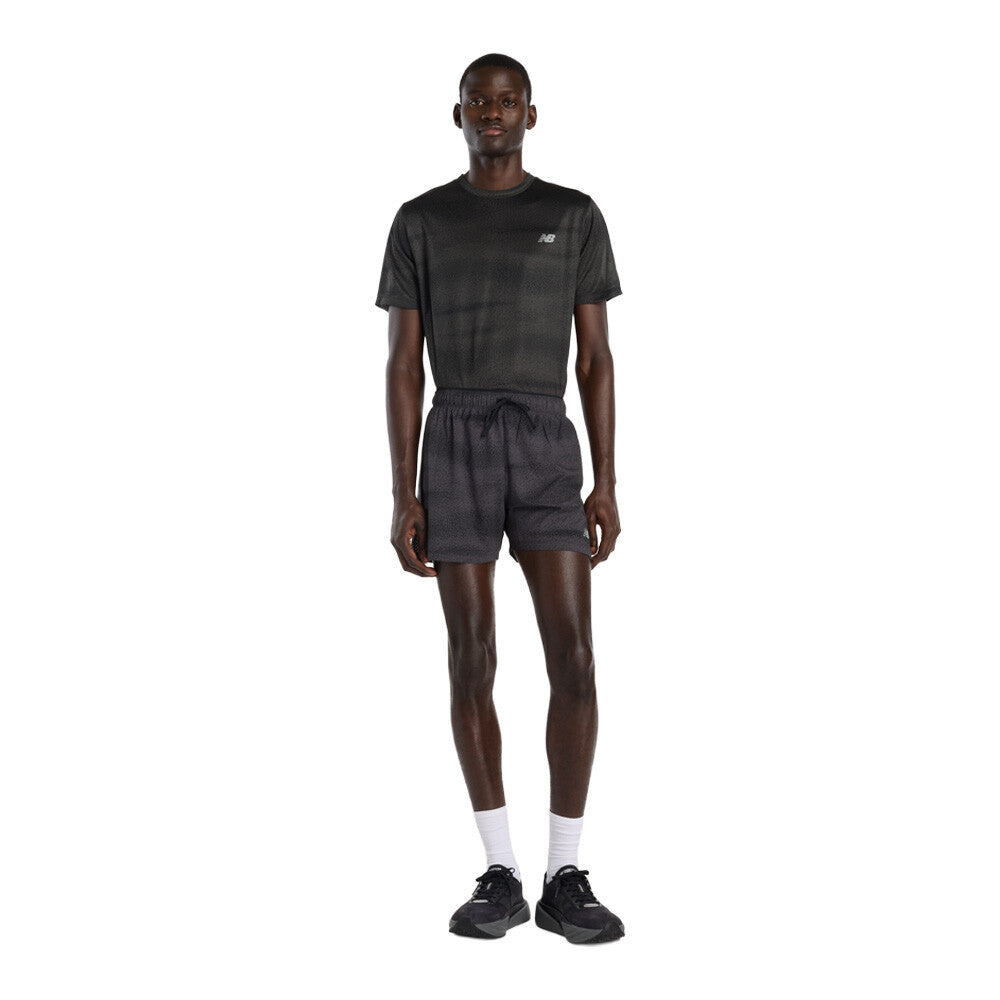 New Balance RC Essential Printed Men's Running T-Shirt - Black/Castlerock