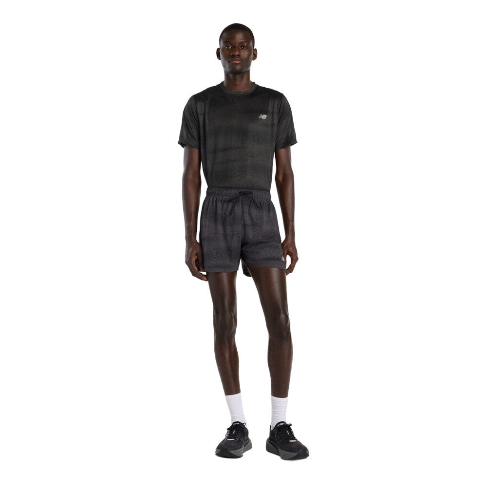 New Balance RC Printed 5 Inch Men's Shorts - Black/Castlerock