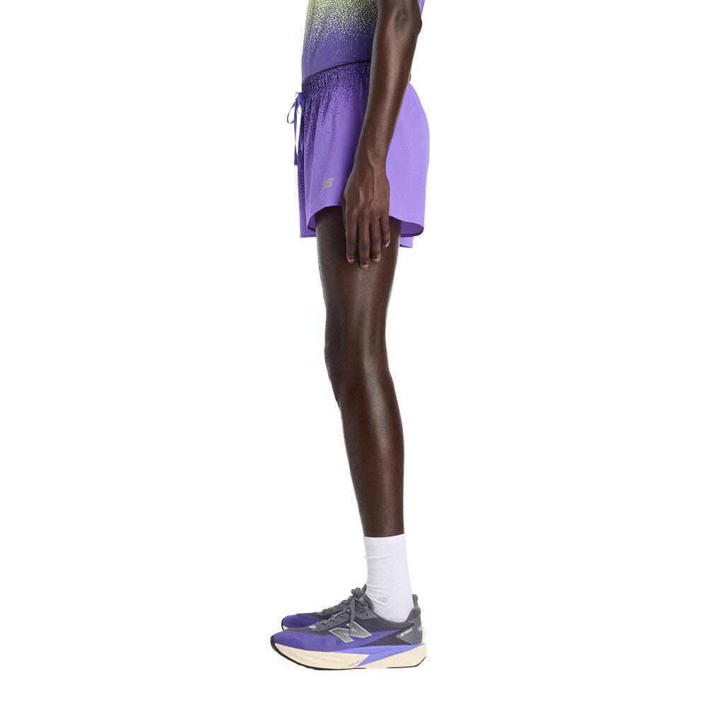 New Balance RC Ultra Light 3 Inch Printed Men's Running Shorts - Electric Purple/Slate Grey