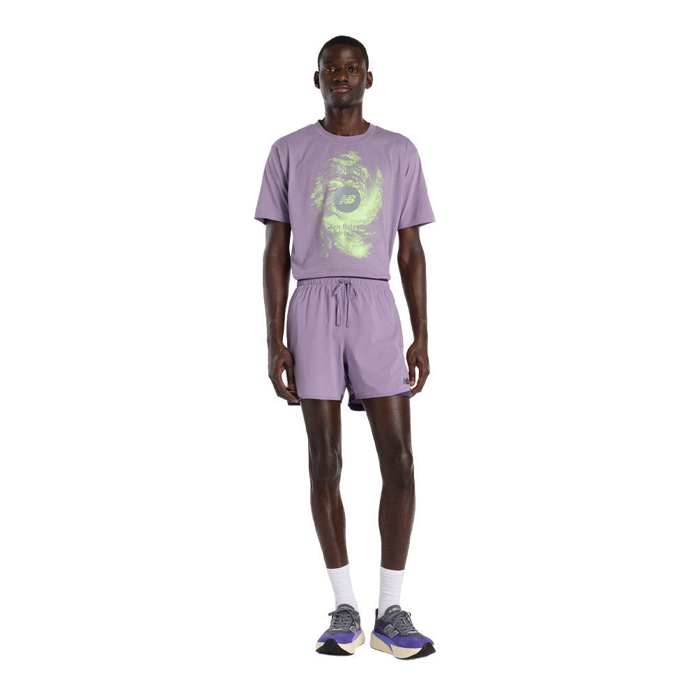 New Balance RC Essential 5 Inch Men's Running Shorts - Candied Violet/Slate Grey