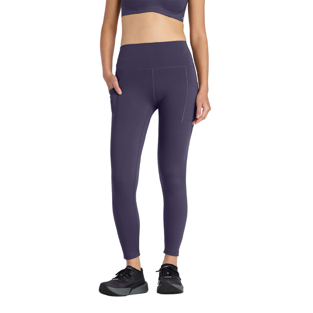 New Balance Sleek Pocket High Rise 25 Inch Women's Tights - Boysenberry