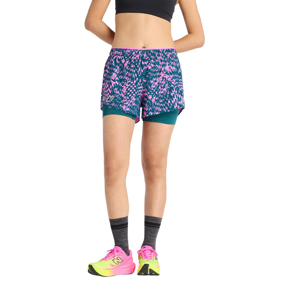 New Balance London Edition RC Printed 2-Inch Women's Shorts - Purple/Pink