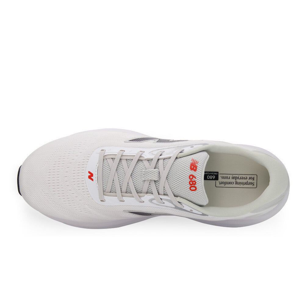 New Balance Fresh Foam 680v9 Men's Running Shoes - White/Grey Matter/Neo Flame