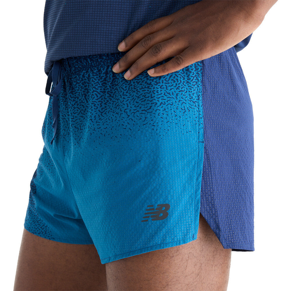 New Balance RC Ultra Light 3 Inch Printed Men's Running Shorts - Blue