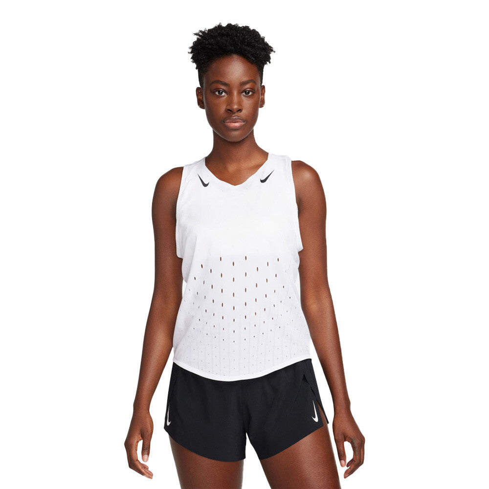 Nike Dri-FIT ADV Aeroswift Women's Tank Top - White/Black