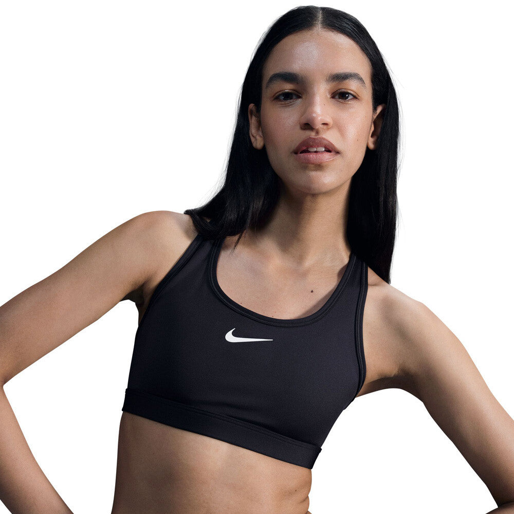 Nike Swoosh Medium Support Women's Sports Bra - Black/White