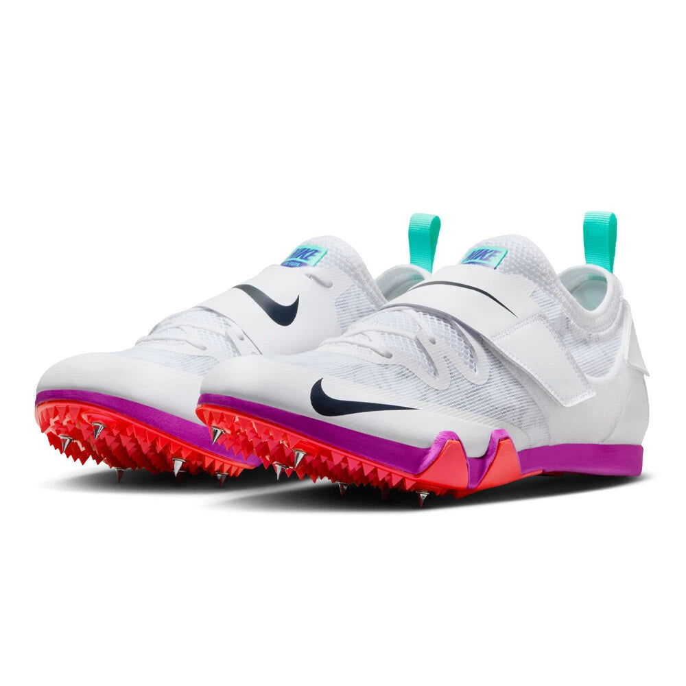 Nike Pole Vault Elite Men's Spikes - White/Teal Tint/Fire Pink