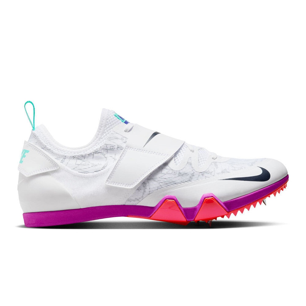 Nike Pole Vault Elite Men's Spikes - White/Teal Tint/Fire Pink