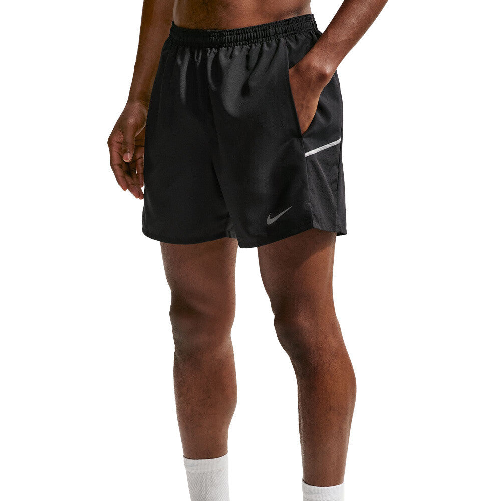 Nike Dri-FIT Miler 5 Inch 2-in-1 Men's Shorts - Black/Reflective Silver