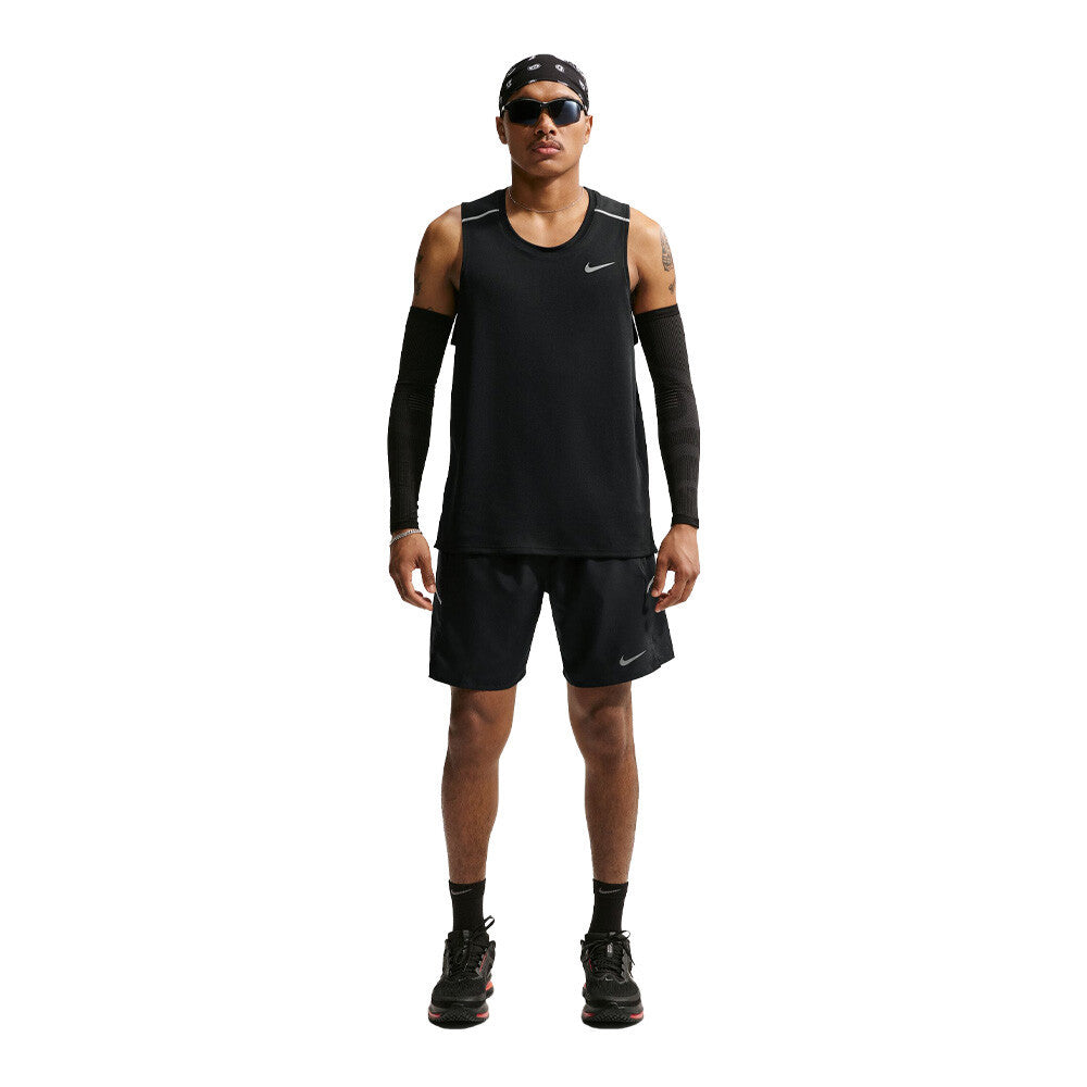 Nike Dri-FIT Miler 7 Inch Brief-Lined Men's Running Shorts - Black/Reflective Silver