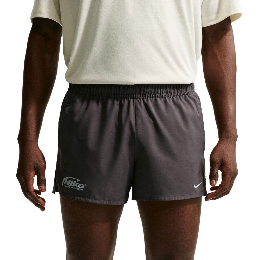 Nike Dri-FIT 3 Inch Brief-Lined Men's Running Shorts - Medium Ash/Reflective Silver