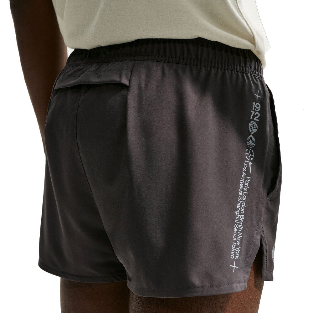 Nike Dri-FIT 3 Inch Brief-Lined Men's Running Shorts - Medium Ash/Reflective Silver