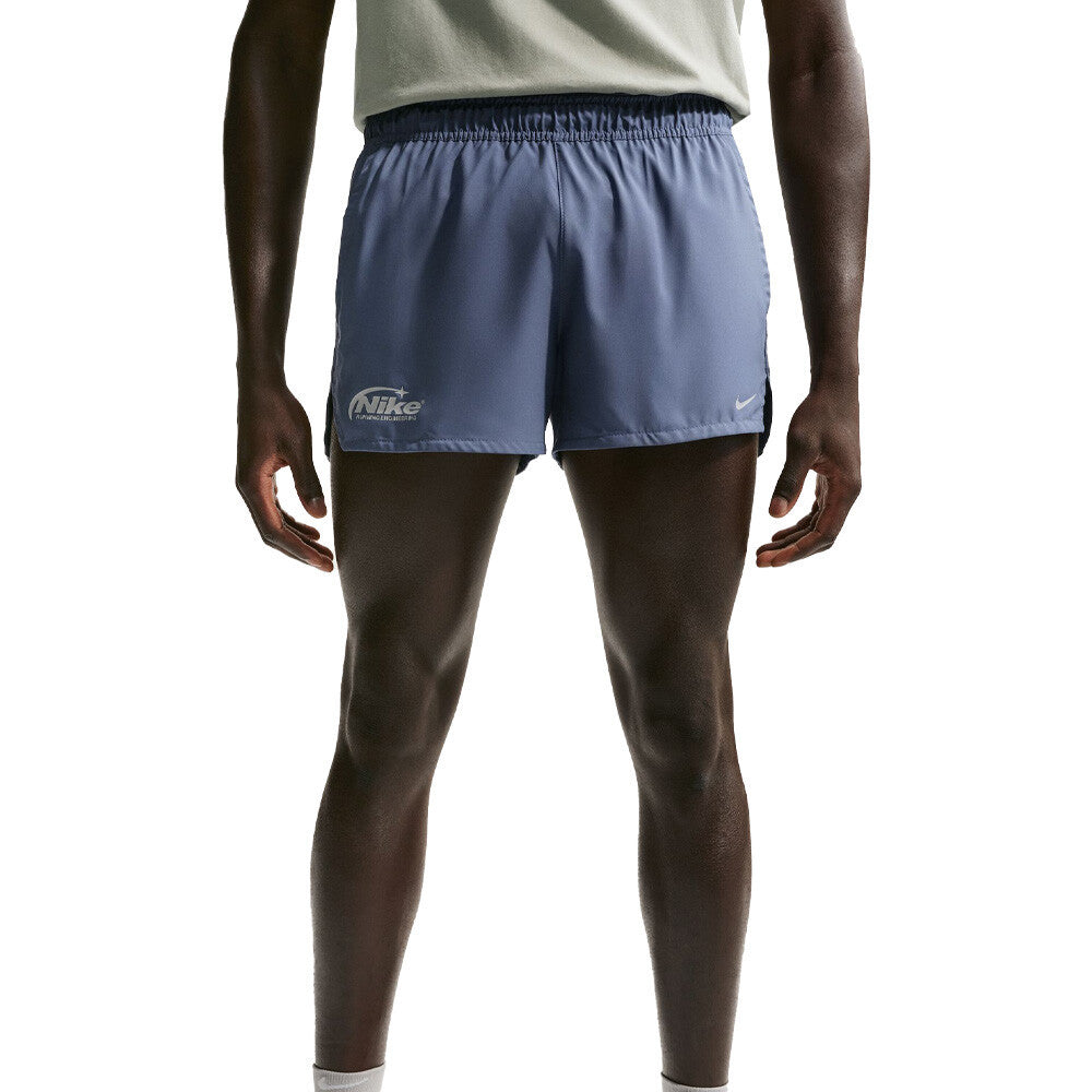 Nike Dri-FIT 3 Inch Brief-Lined Men's Running Shorts - Diffused Blue/Medium Ash/Reflective Silver