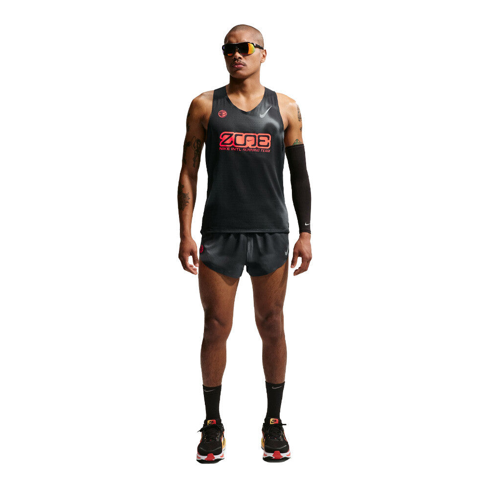 Nike Dri-FIT ADV Aeroswift Men's Running Vest - Black/Dark Smoke Grey/Bright Crimson