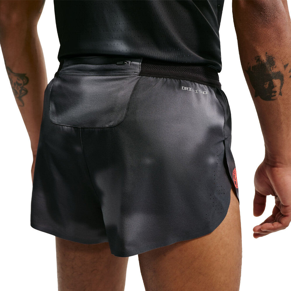 Nike Dri-FIT ADV AeroSwift 2 Inch Brief Lined Men's Running Shorts - Black/Dark Smoke Grey/Bright Crimson