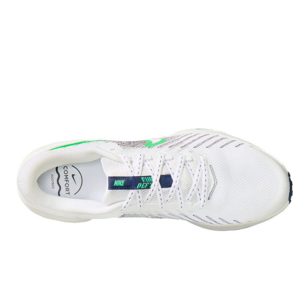 Nike Run Defy Men's Running Shoes - White/Green Spark/Midnight Navy