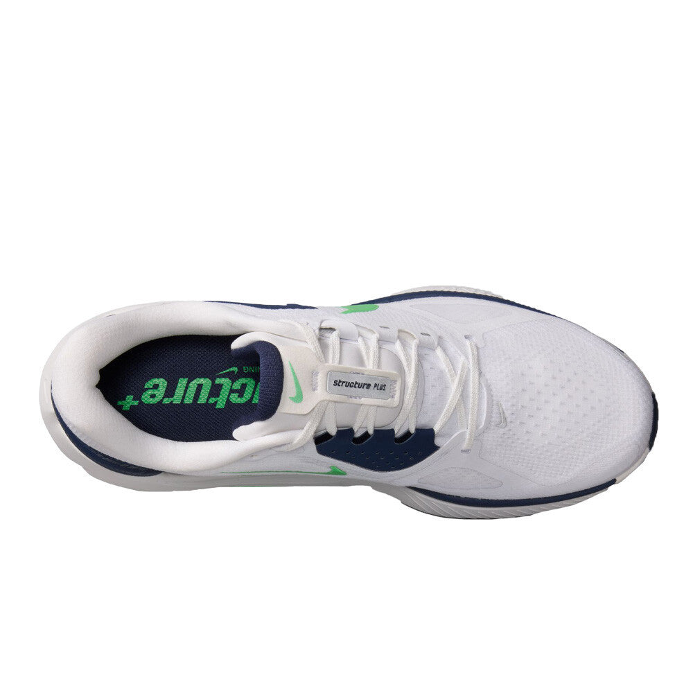 Nike Structure Plus Men's Running Shoes - White/Green Spark/Midnight Navy