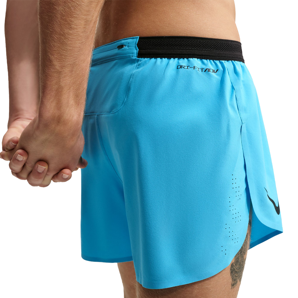 Nike AeroSwift Dri-FIT ADV 4 Inch Brief-Lined Men's Running Shorts - Light Current Blue/Black