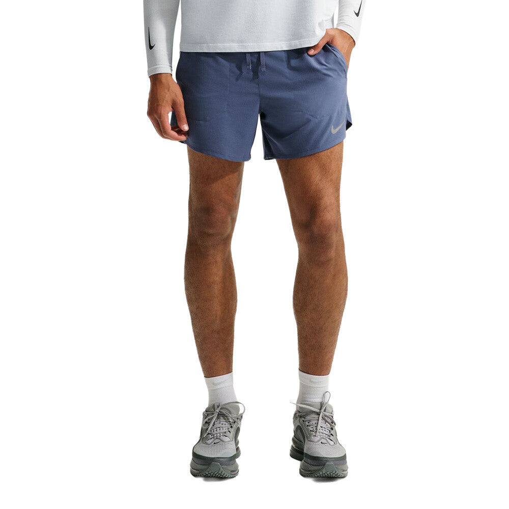 Nike Dri-FIT Stride 5 Inch Brief-Lined Men's Shorts - Diffused Blue/Reflective Silver