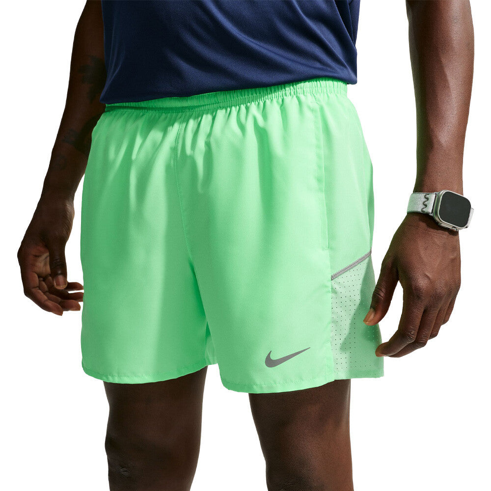 Nike Miler Dri-FIT 5 Inch Brief-Lined Men's Running Shorts - Illusion Green/Reflective Silver