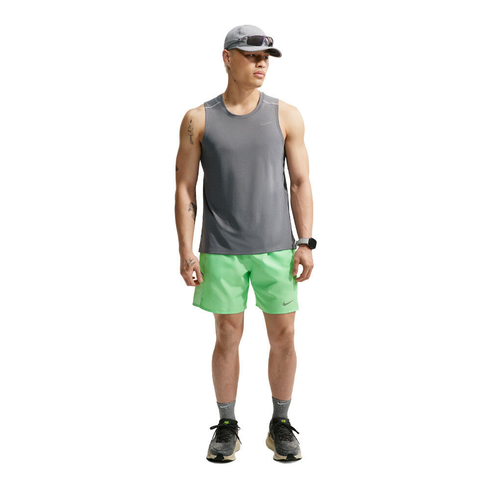 Nike Dri-FIT Miler 7 Inch Brief-Lined Men's Running Shorts - Illusion Green/Reflective Silver