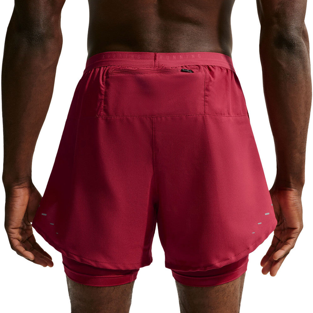 Nike Dri-FIT Stride 5 Inch Men's Hybrid Shorts - Tough Red/Reflective Silver