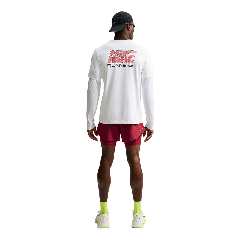 Nike Dri-FIT Stride 5 Inch Men's Hybrid Shorts - Tough Red/Reflective Silver