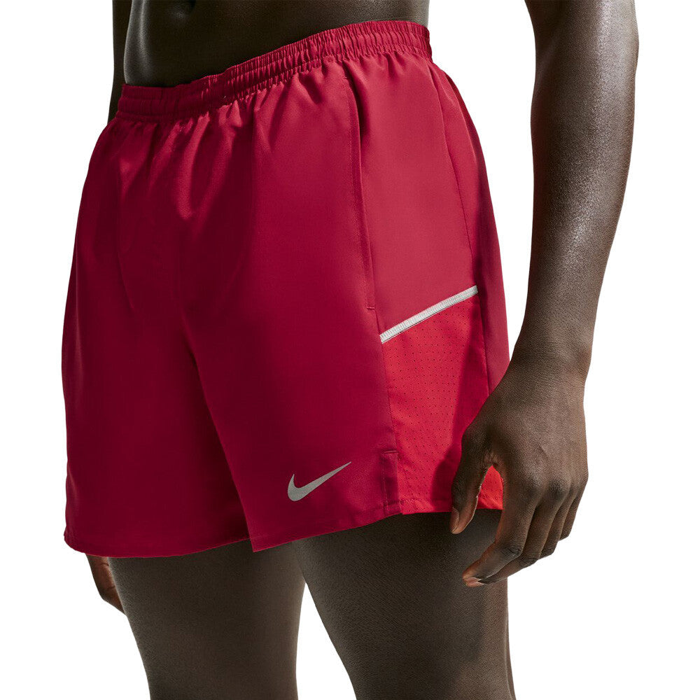 Nike Miler Dri-FIT 5 Inch Brief-Lined Men's Running Shorts - Tough Red/Sport Red/Reflective Silver
