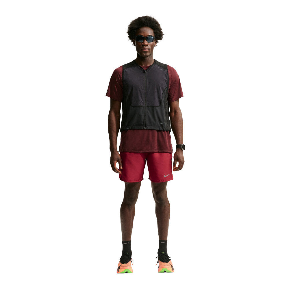 Nike Dri-FIT Miler 7 Inch Brief-Lined Men's Running Shorts - Tough Red/Sport Red/Reflective Silver