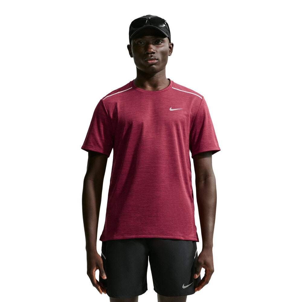 Nike Dri-FIT Miler Men's Running T-Shirt - Tough Red/Mystic Dates/Heather