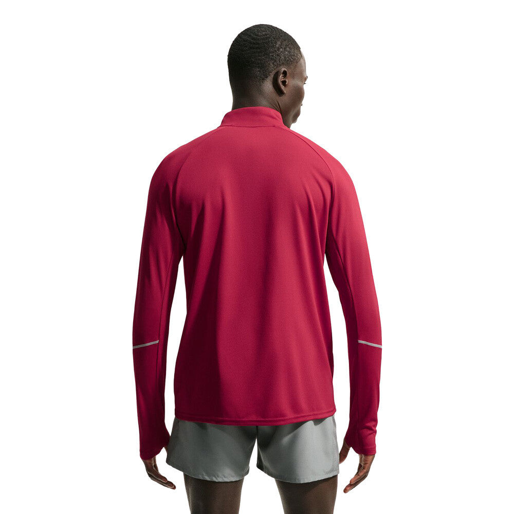 Nike Miler Dri-FIT 1/2 Zip Men's Running Top - Tough Red/Reflective Silver