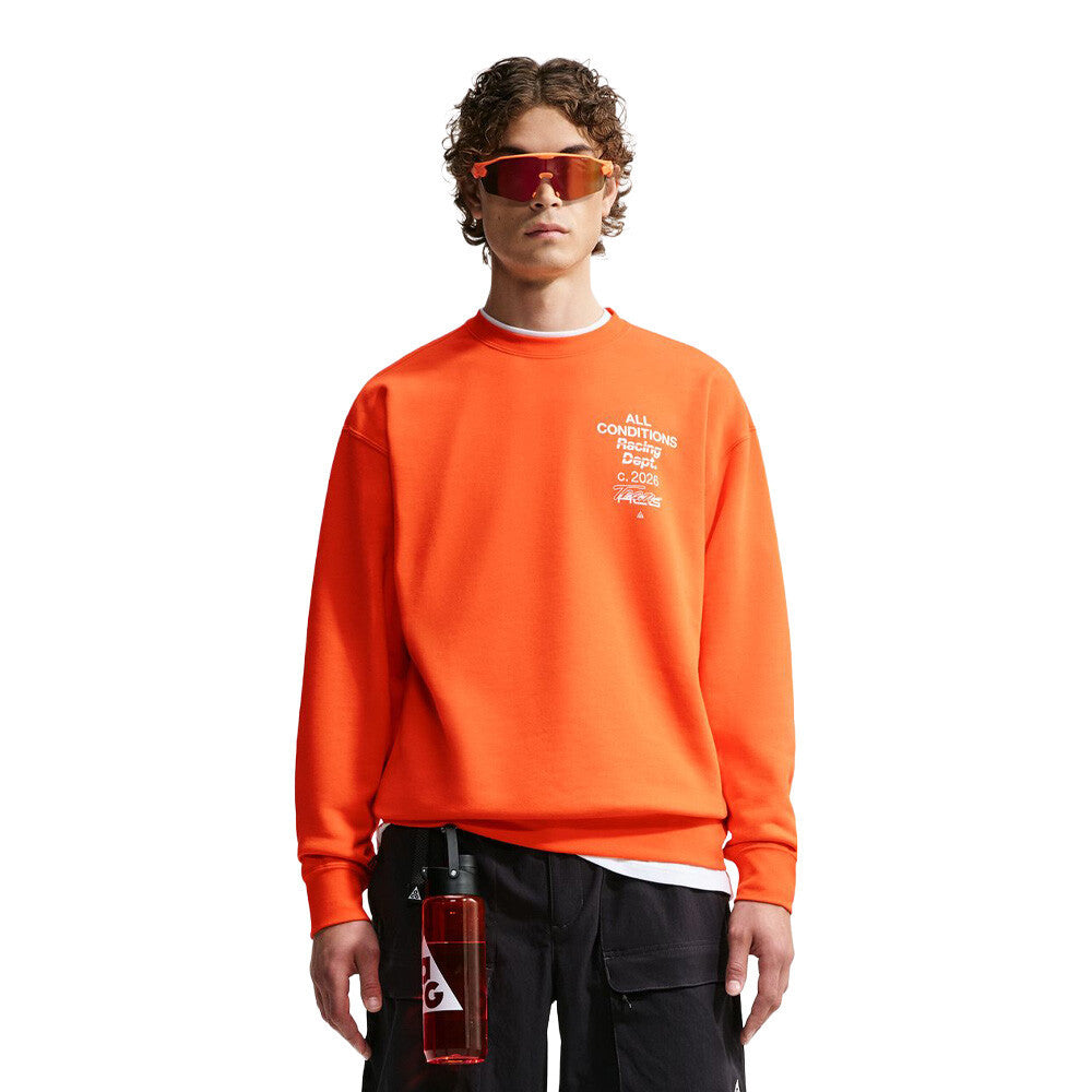 Nike ACG Tuff Fleece Dri-FIT Crew Neck Men's Sweatshirt - Safety Orange/White