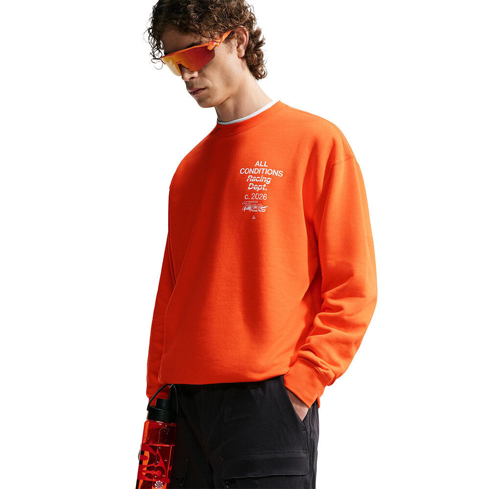 Nike ACG Tuff Fleece Dri-FIT Crew Neck Men's Sweatshirt - Safety Orange/White
