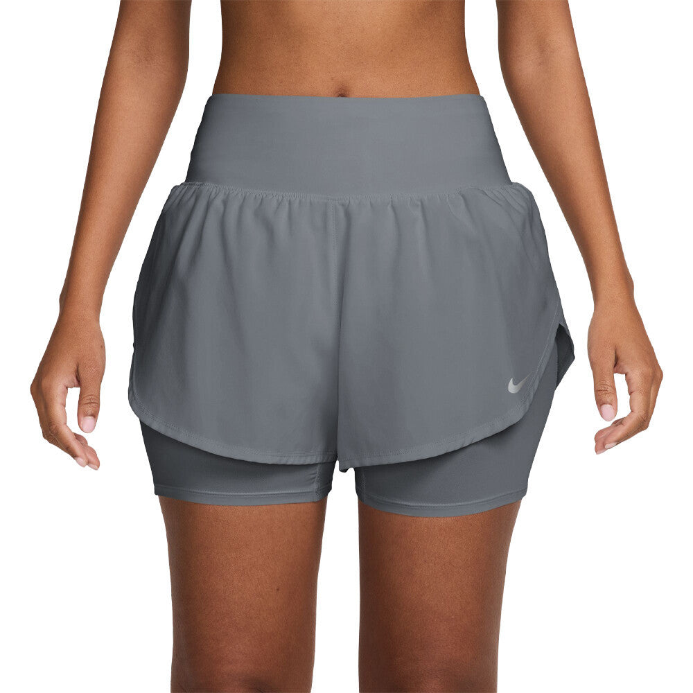 Nike Tempo Flow Dri-FIT 2-in-1 Women's Running Shorts - Cool Grey/Reflective Silver
