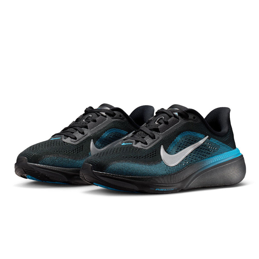 Nike Junior Air Zoom Pegasus 42 Running Shoes - Black/Metallic Silver/Light Current Blue