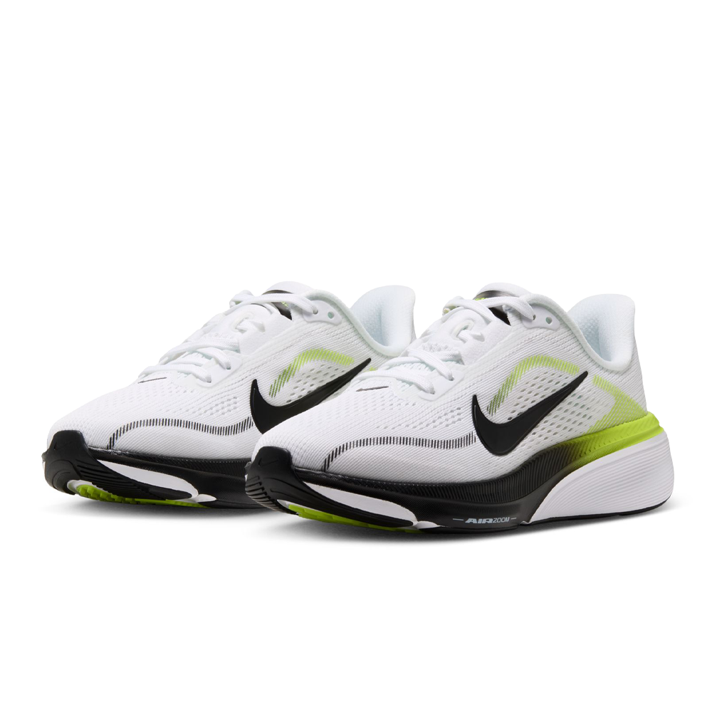 Nike Junior Air Zoom Pegasus 42 Running Shoes - White/Black/Venom Lemon