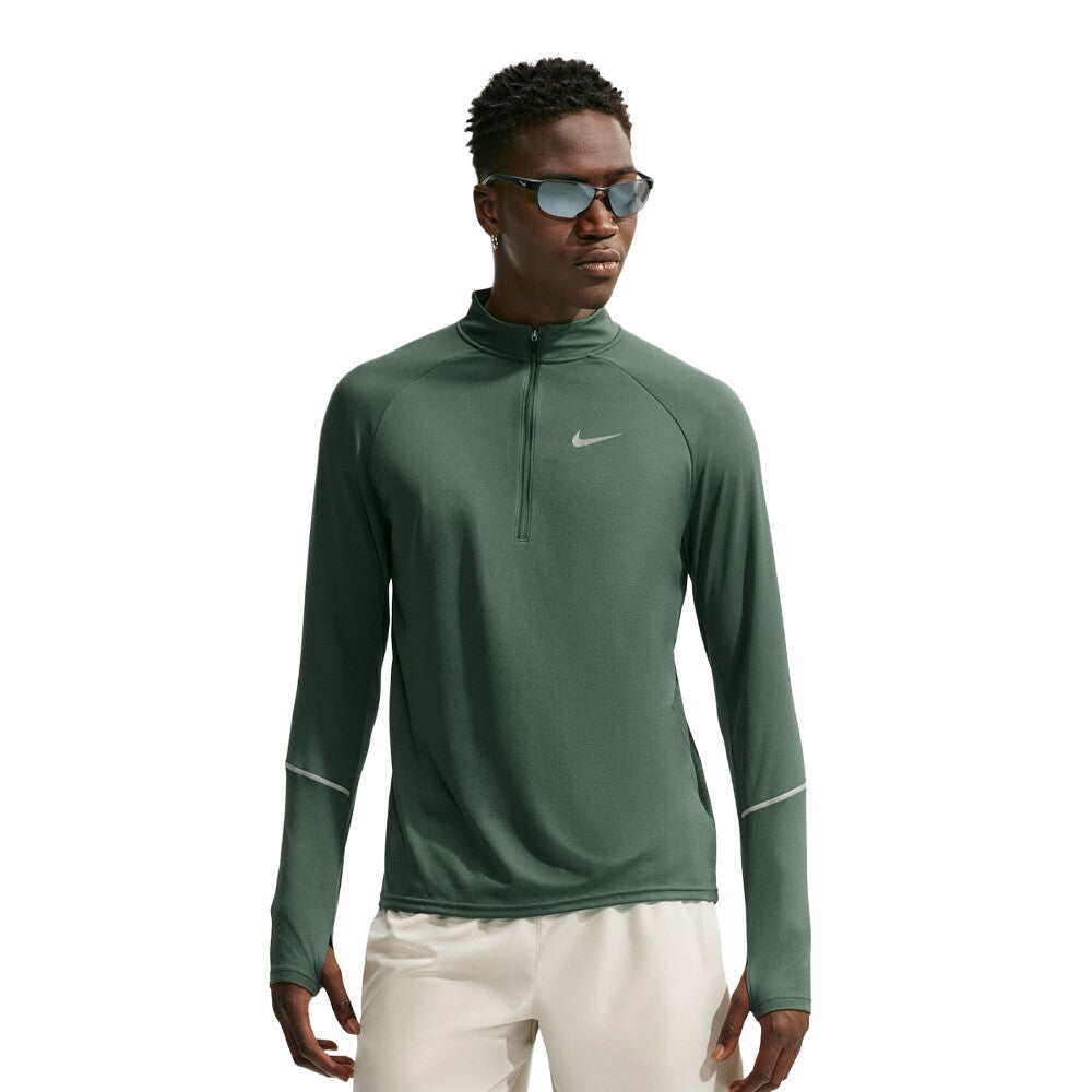 Nike Miler Dri-FIT 1/2 Zip Men's Running Top - Camo Green/Black