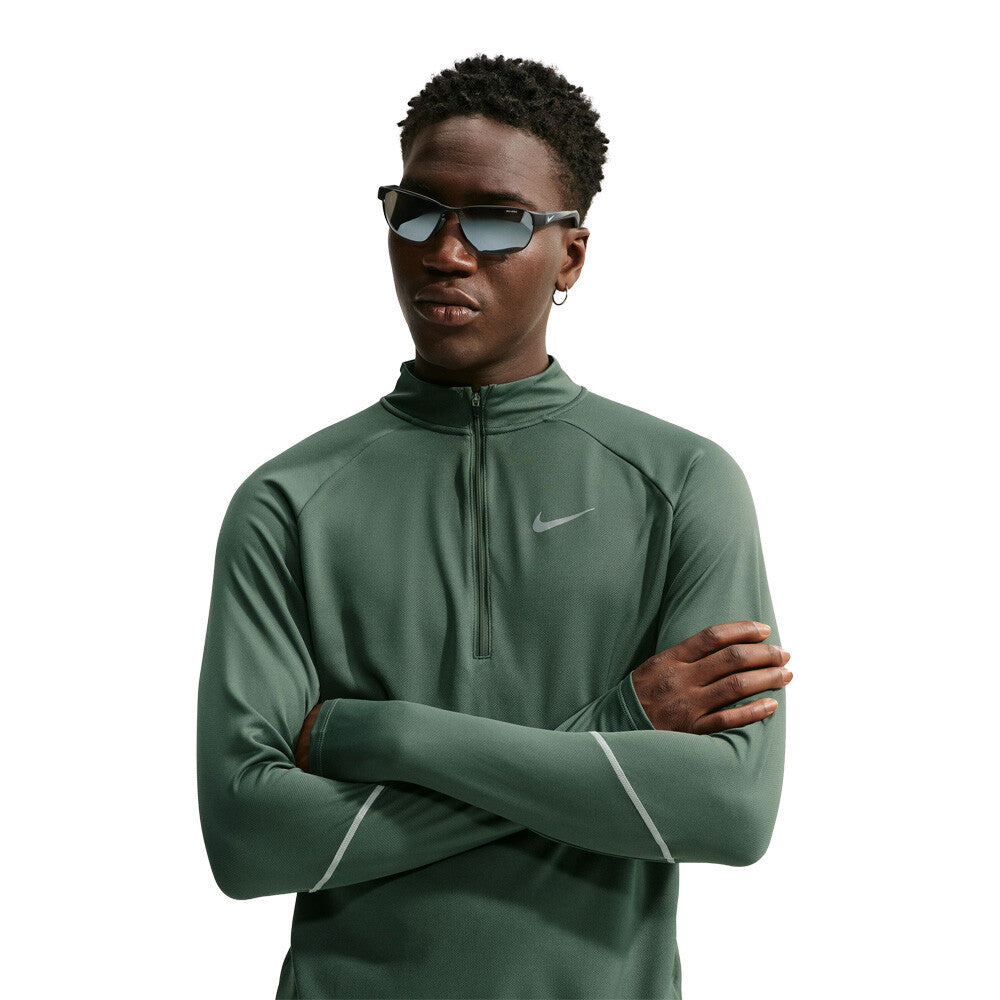Nike Miler Dri-FIT 1/2 Zip Men's Running Top - Camo Green/Black