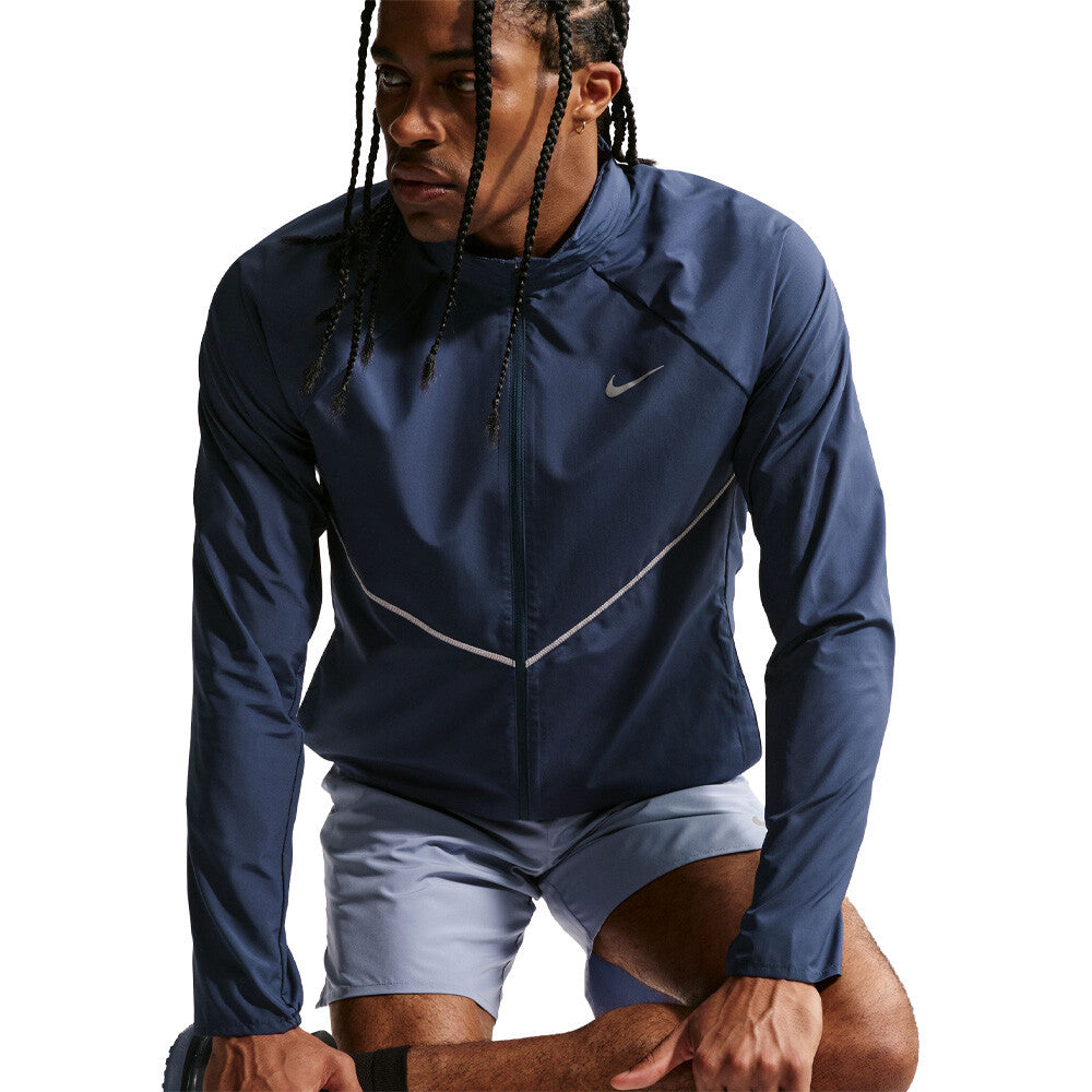 Nike Miler Repel UV Hooded Men's Running Jacket - Midnight Navy